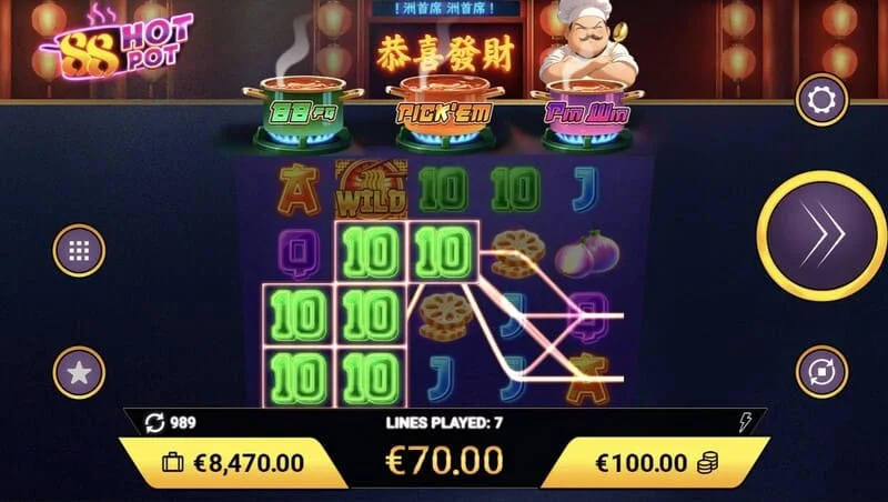 88 Hot Pot - große Auszahlung im Basisspiel